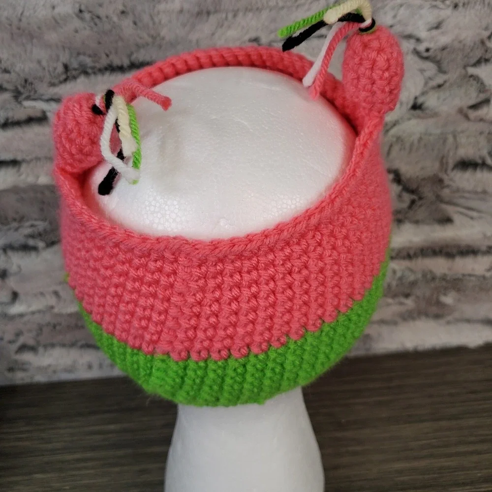 Children's Handmade Crochet‎ OWL Headband Ear Warmers Pink Green